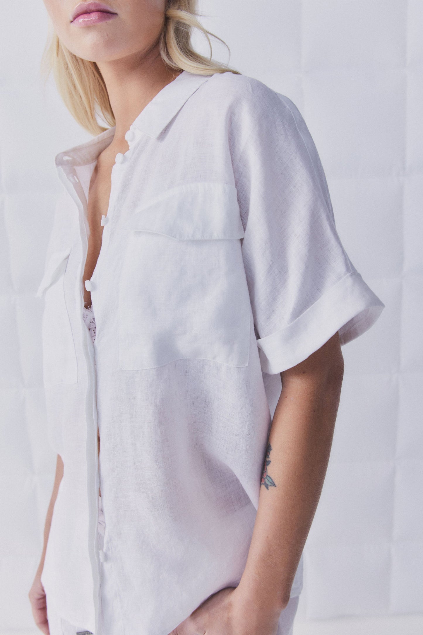 D-LUXE Pocket Linen Shirt