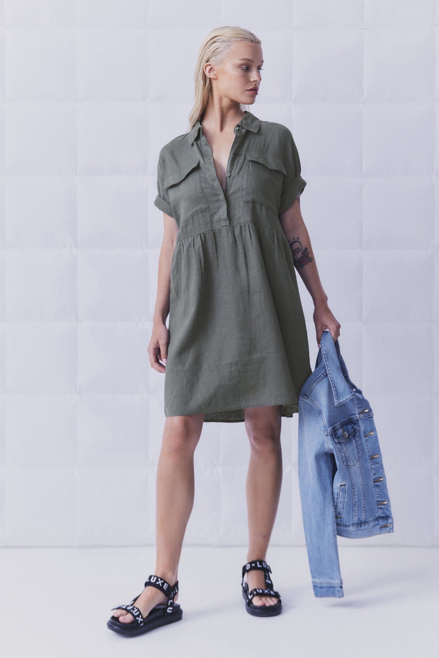 D-Luxe Linen Pocket Dress