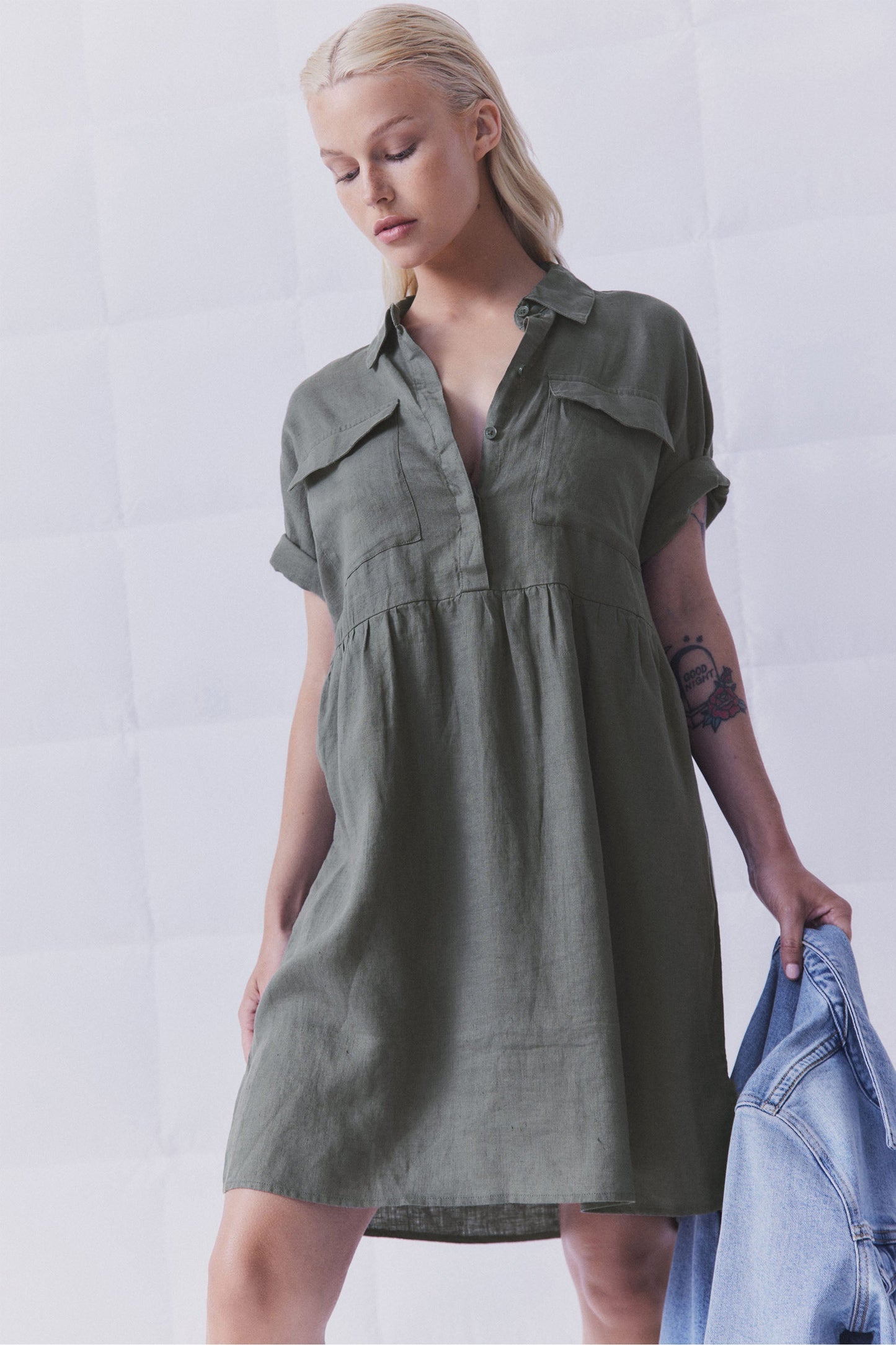 D-Luxe Linen Pocket Dress