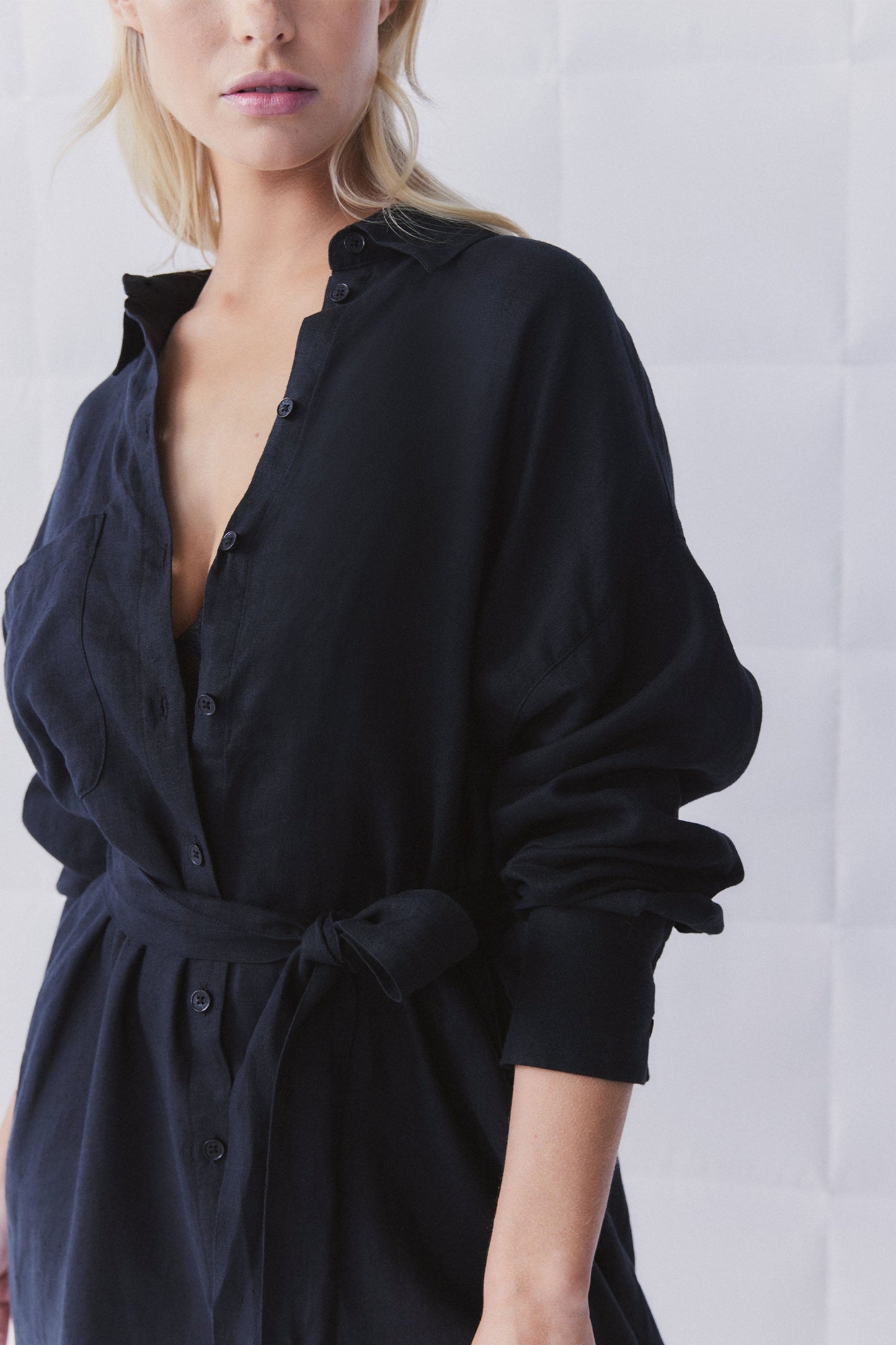 D-Luxe Patch Linen Midi Dress