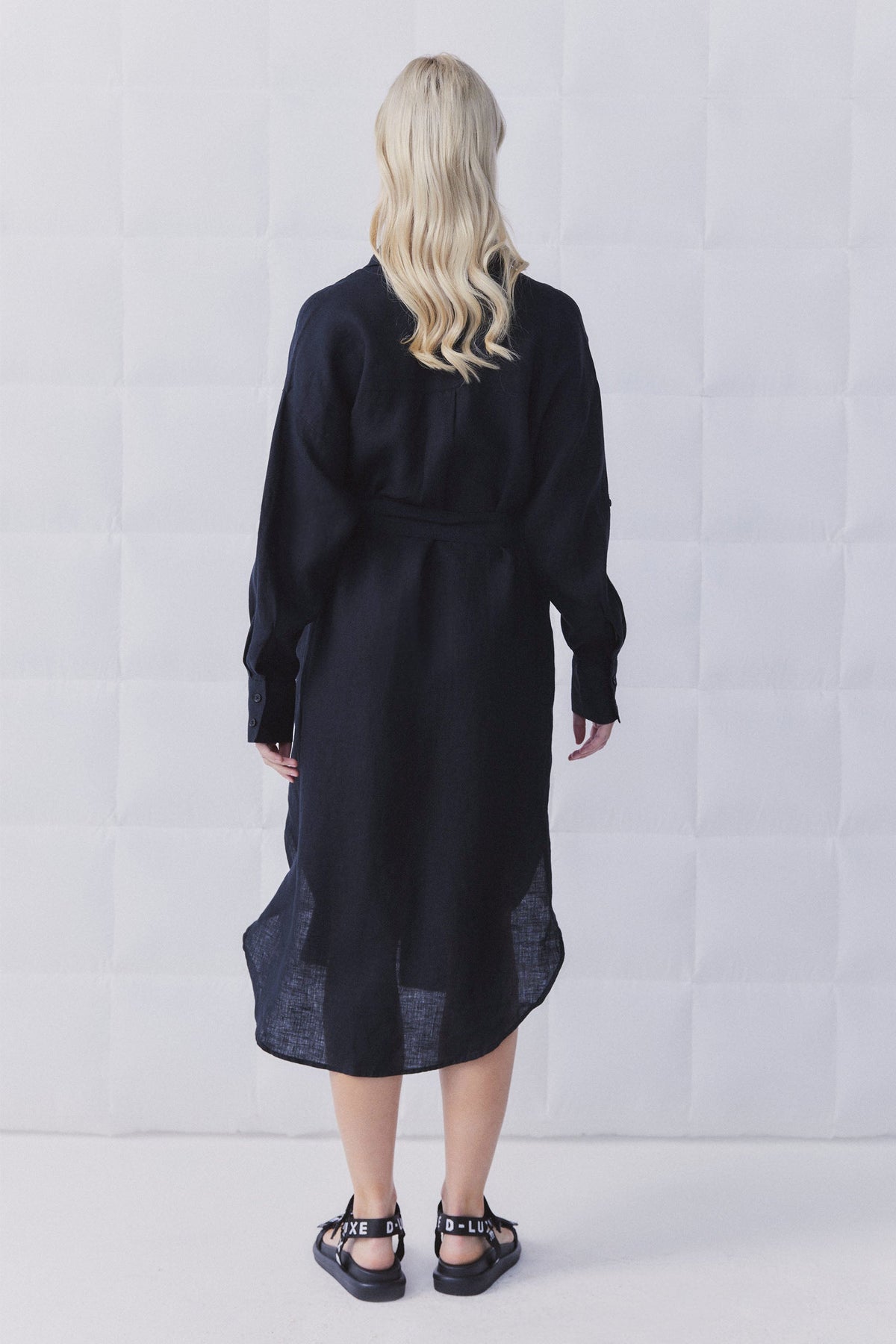 D-Luxe Patch Linen Midi Dress