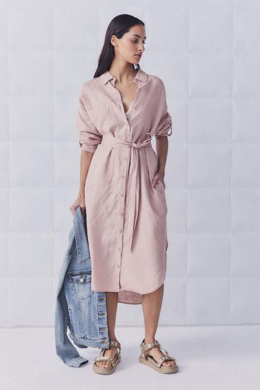 D-Luxe Patch Linen Midi Dress