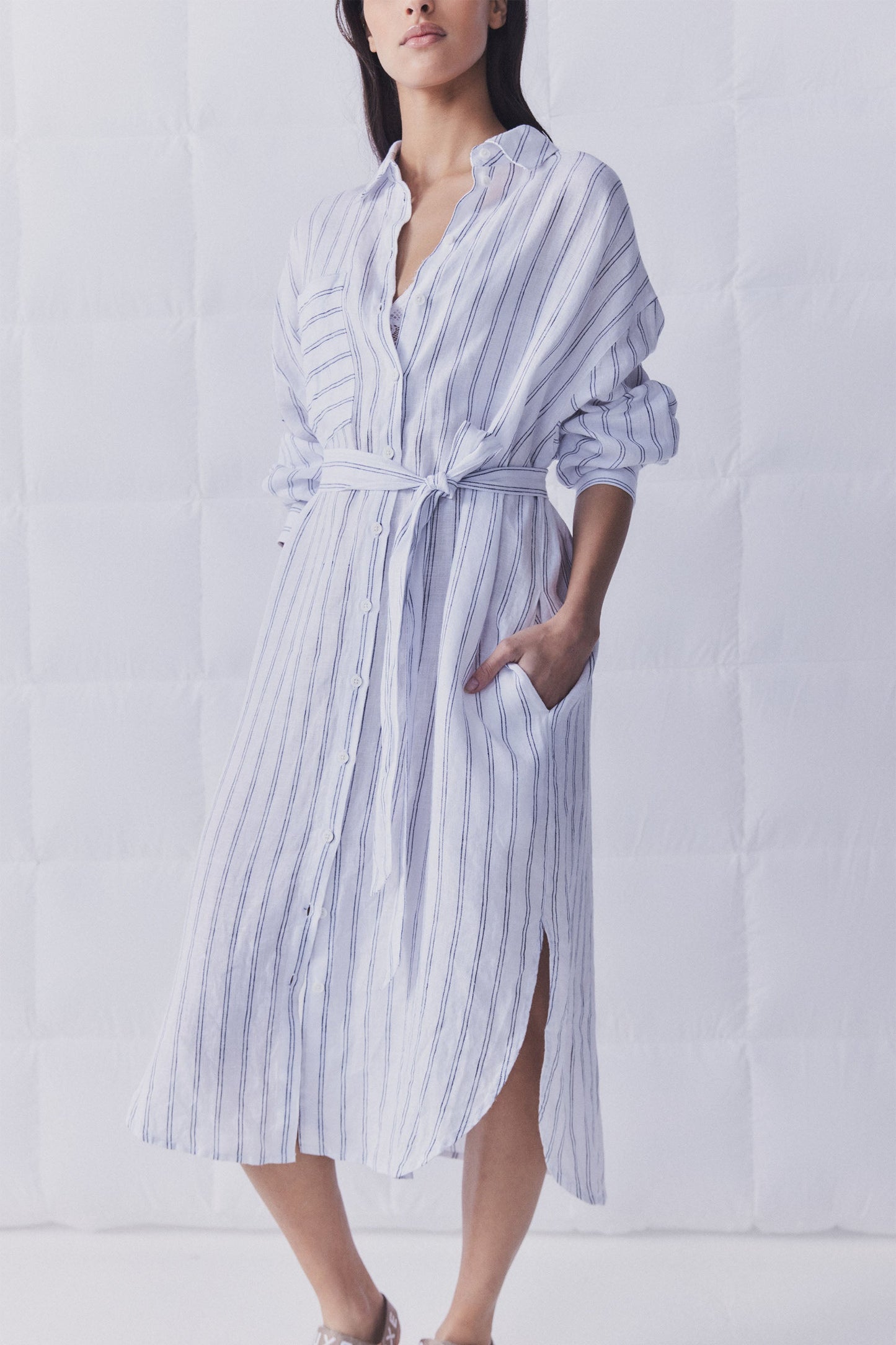 D-Luxe Patch Linen Midi Dress