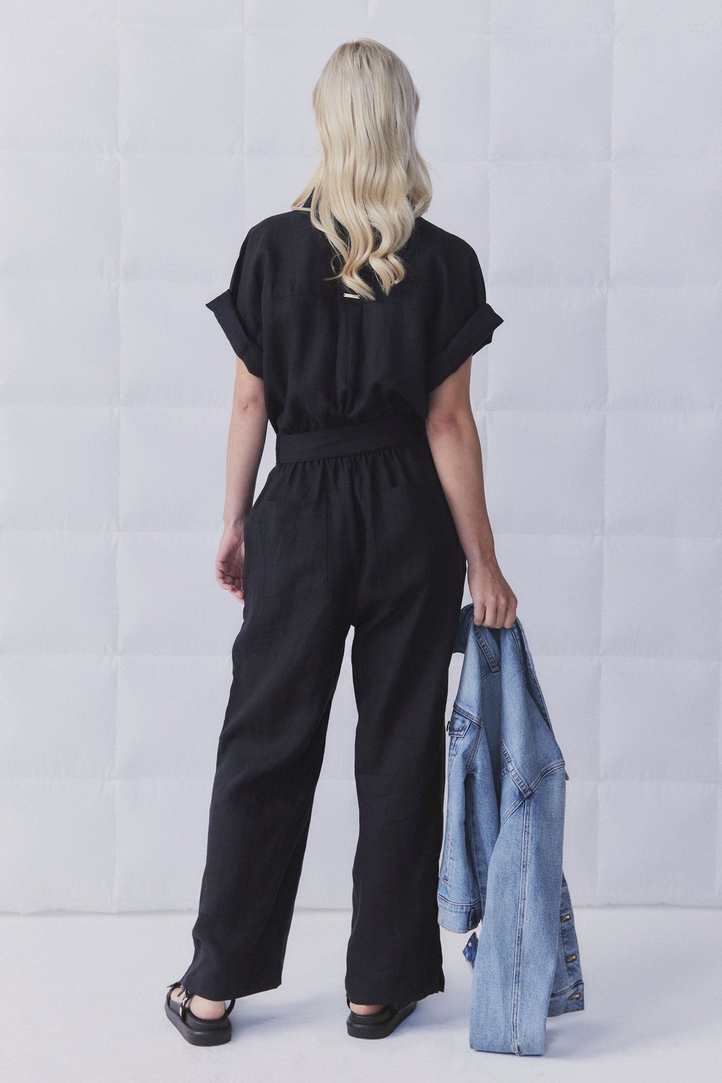 D-Luxe Pocket Linen Jumpsuit