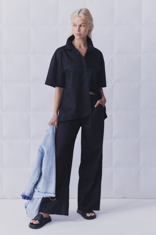 D-Luxe Poplin Wide Leg Pant