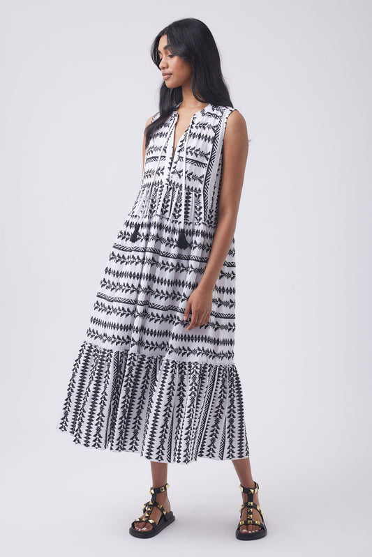 Indie Embroidered Midi Dress