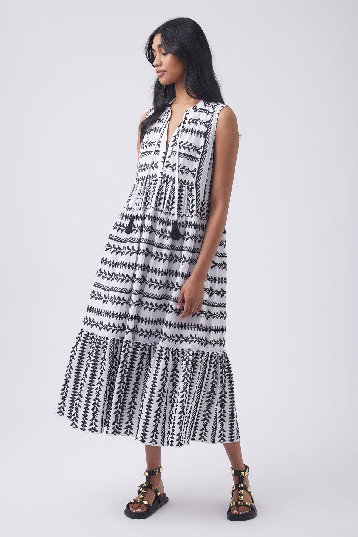 Indie Embroidered Midi Dress
