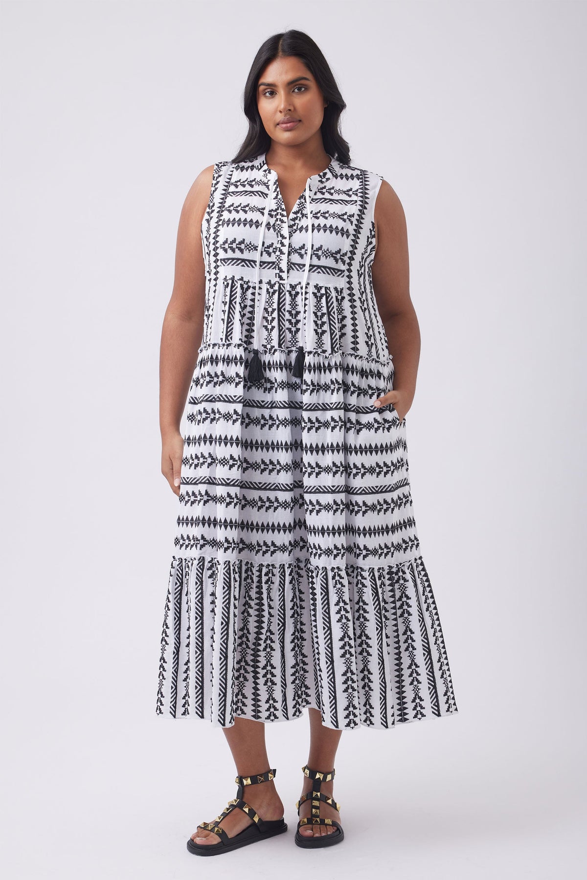 Indie Embroidered Midi Dress