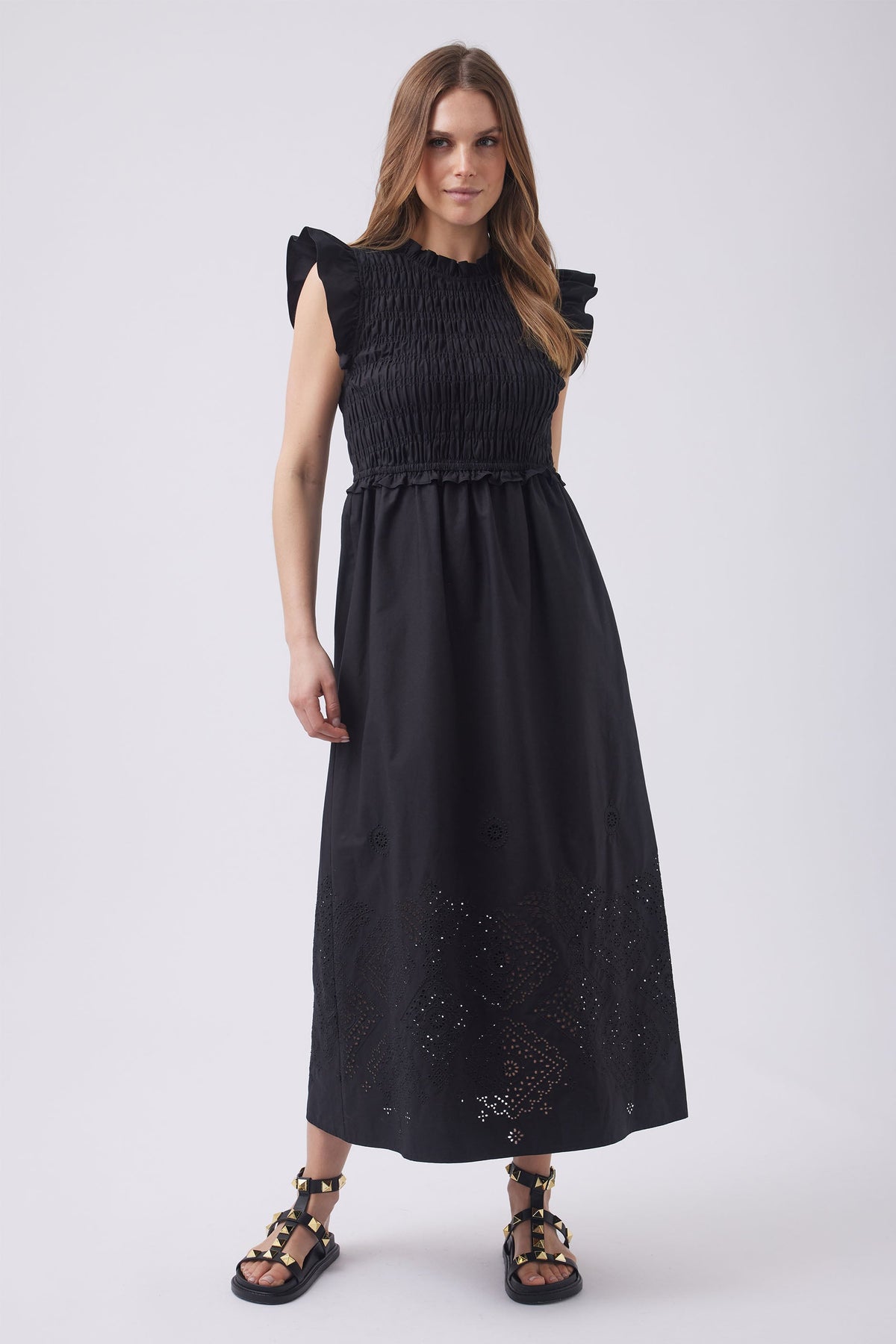 Claire Shirred Midi Dress