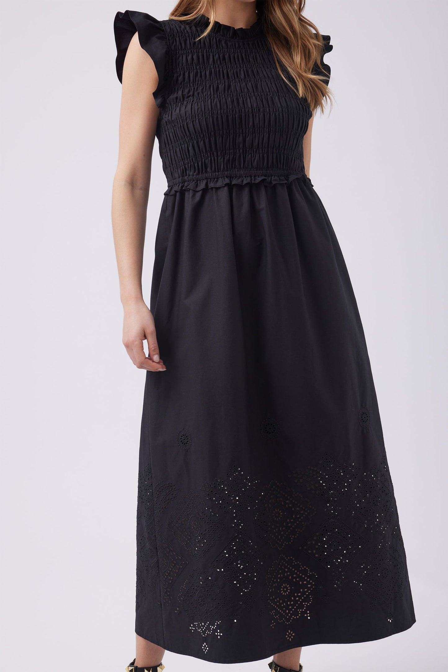 Claire Shirred Midi Dress