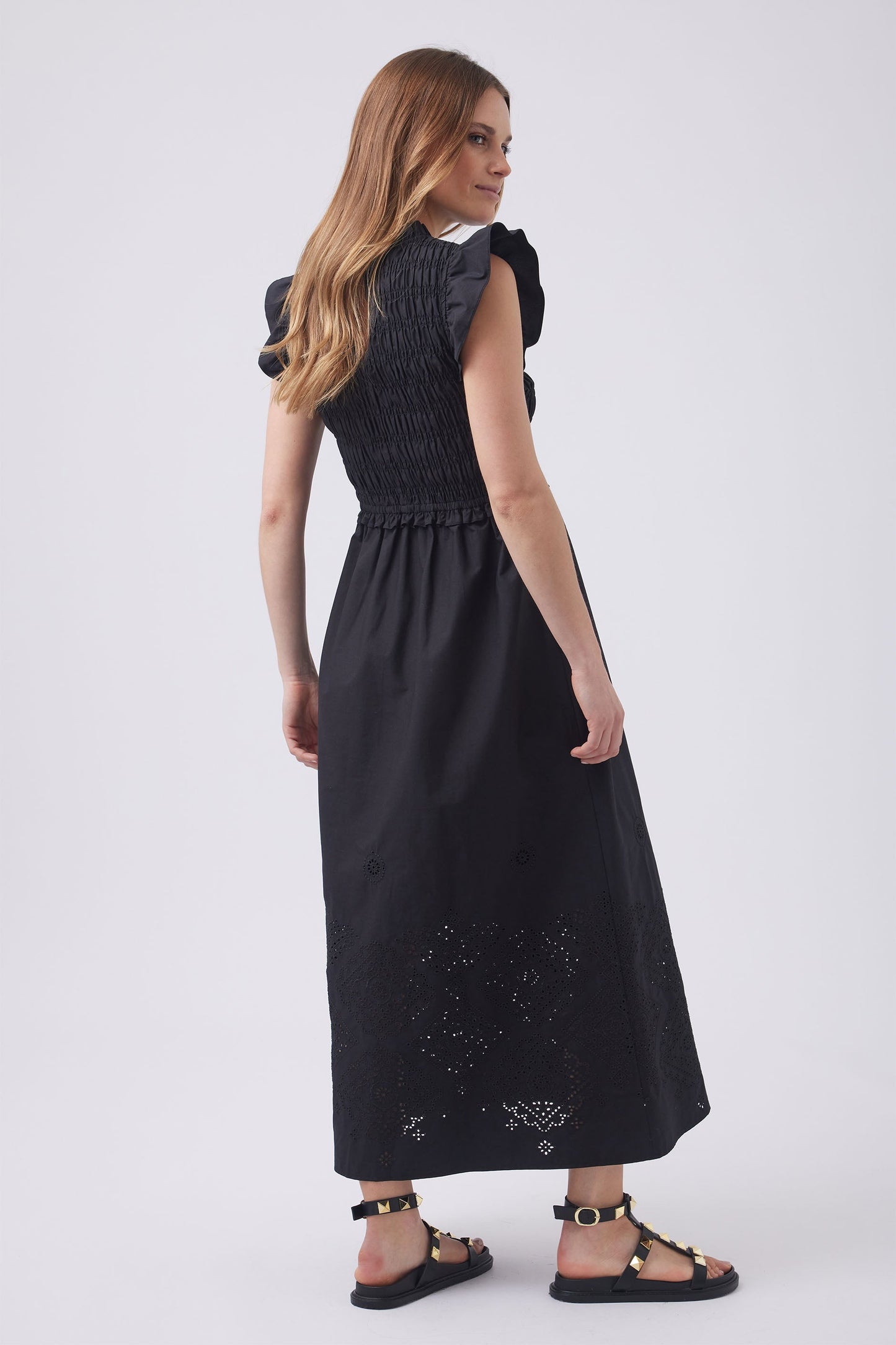 Claire Shirred Midi Dress