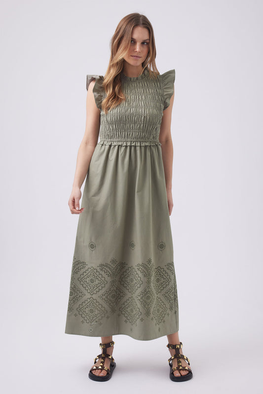 Claire Shirred Midi Dress