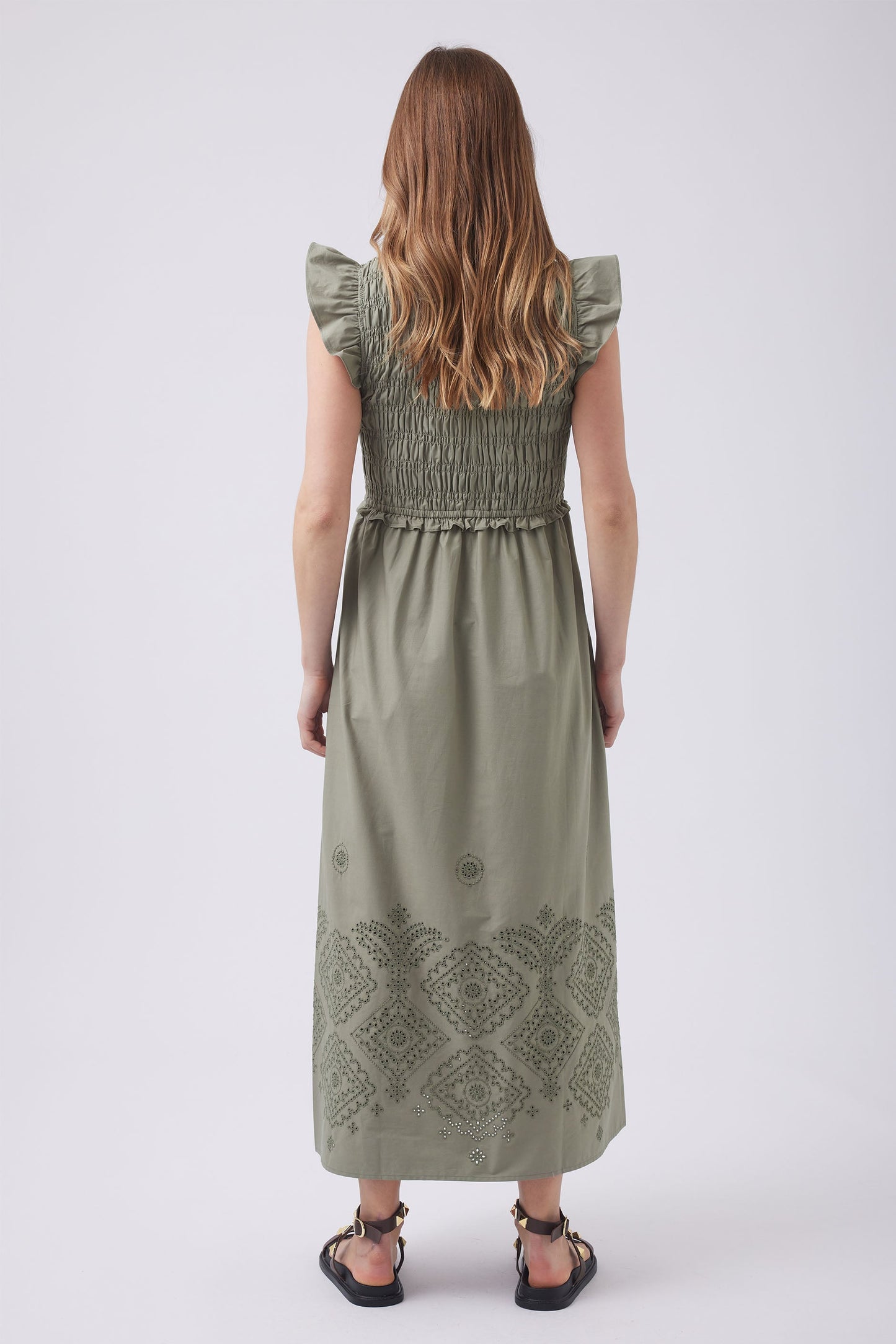 Claire Shirred Midi Dress