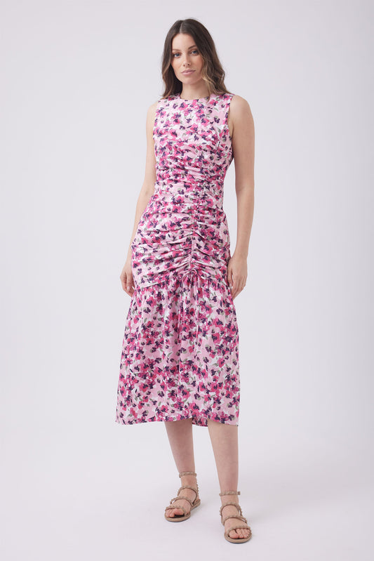 Miranda Gathered Midi Dress