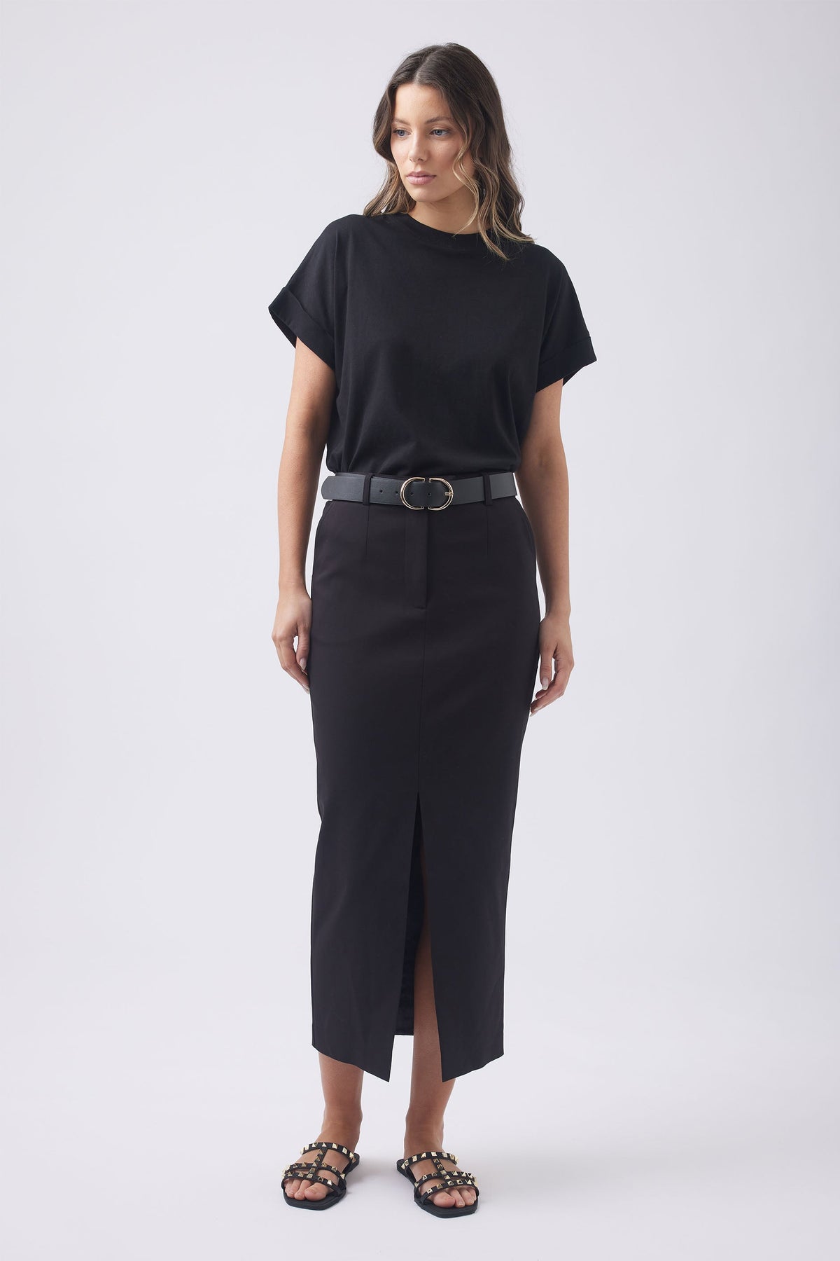 Jeanne Structured Midi Skirt