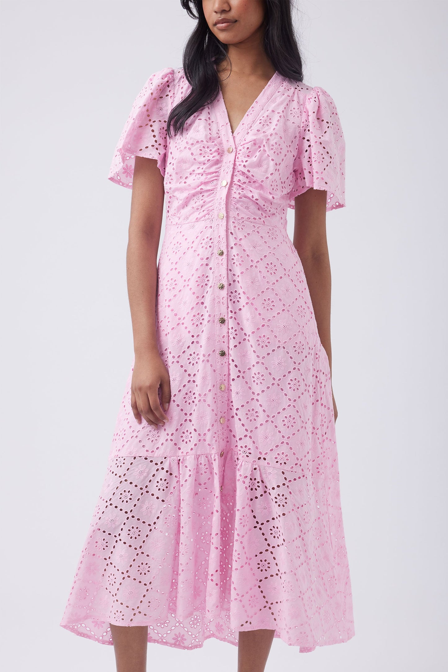 Connie Broderie Midi Dress