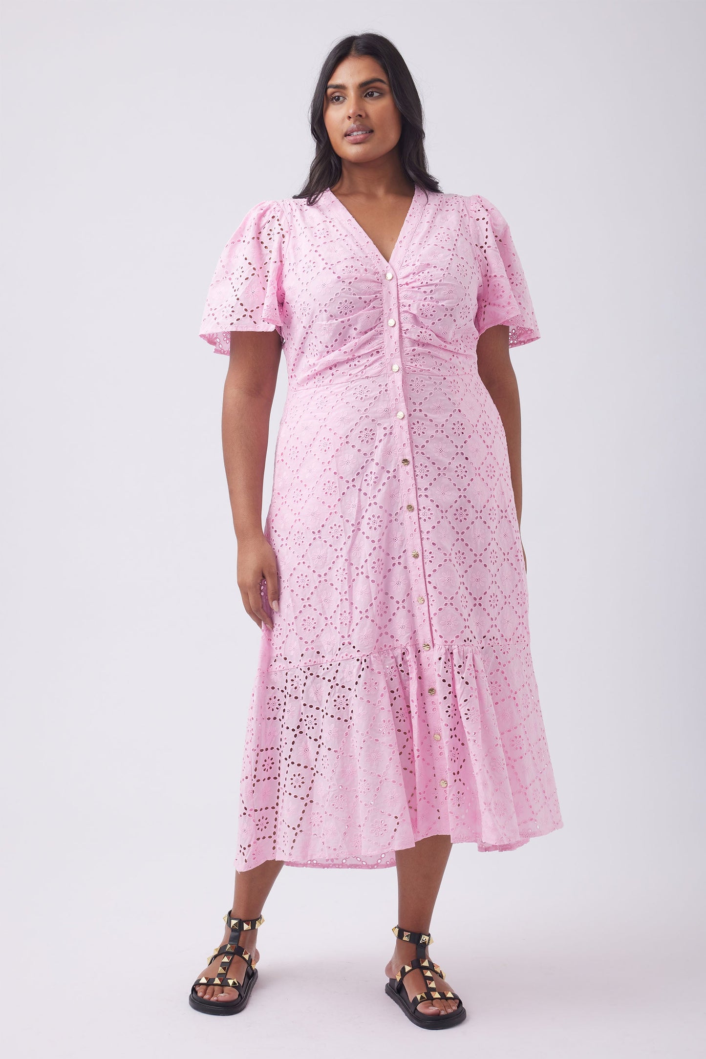 Connie Broderie Midi Dress