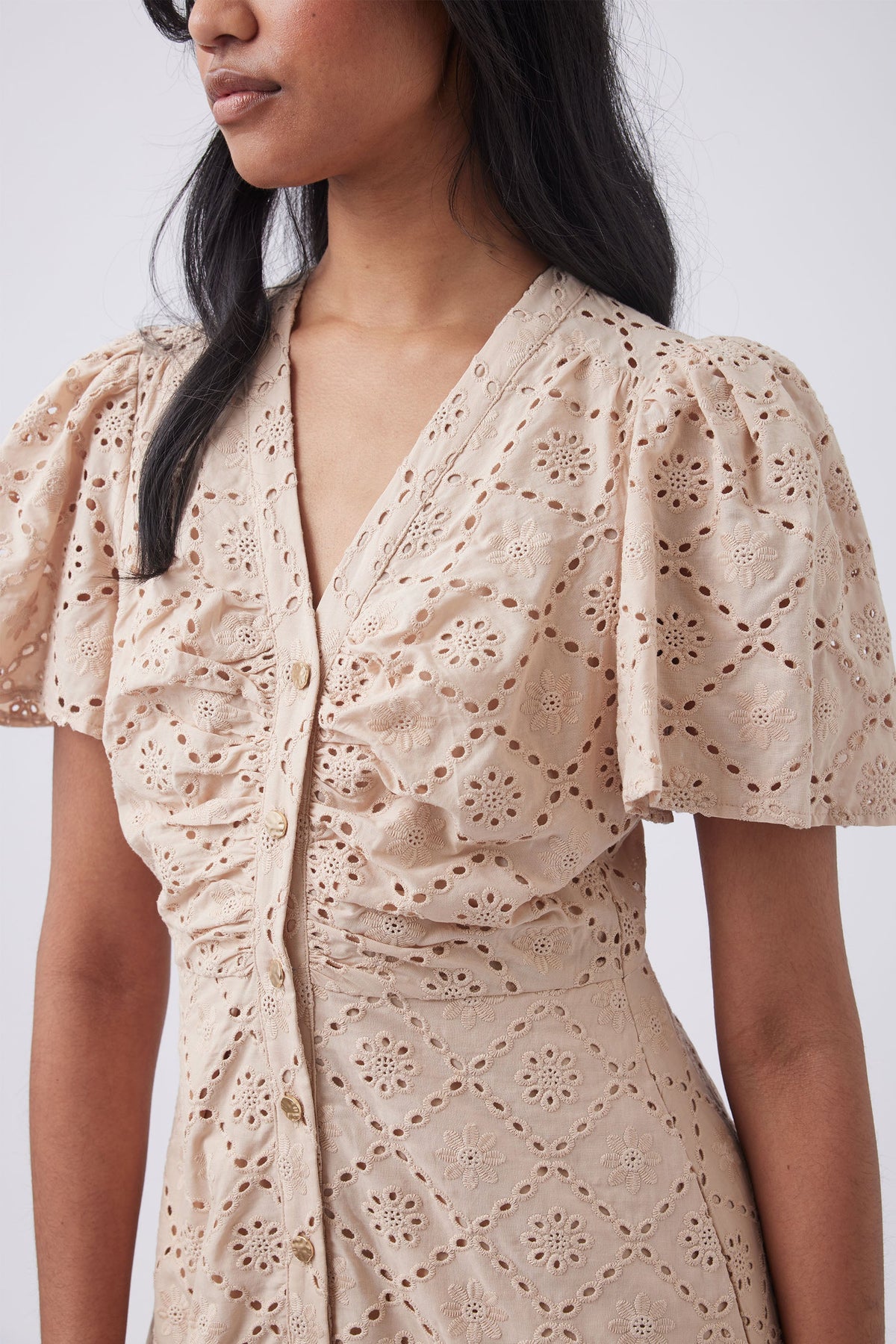 Connie Broderie Midi Dress