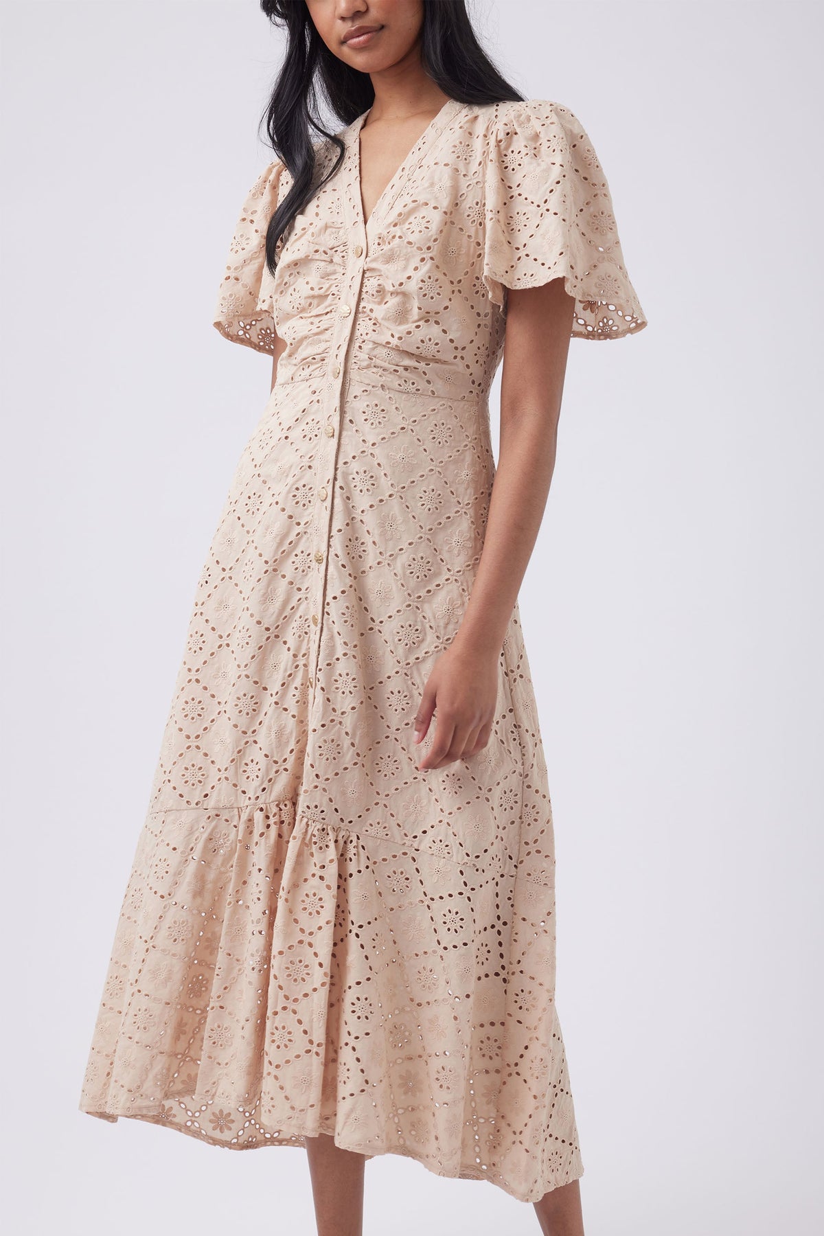 Connie Broderie Midi Dress