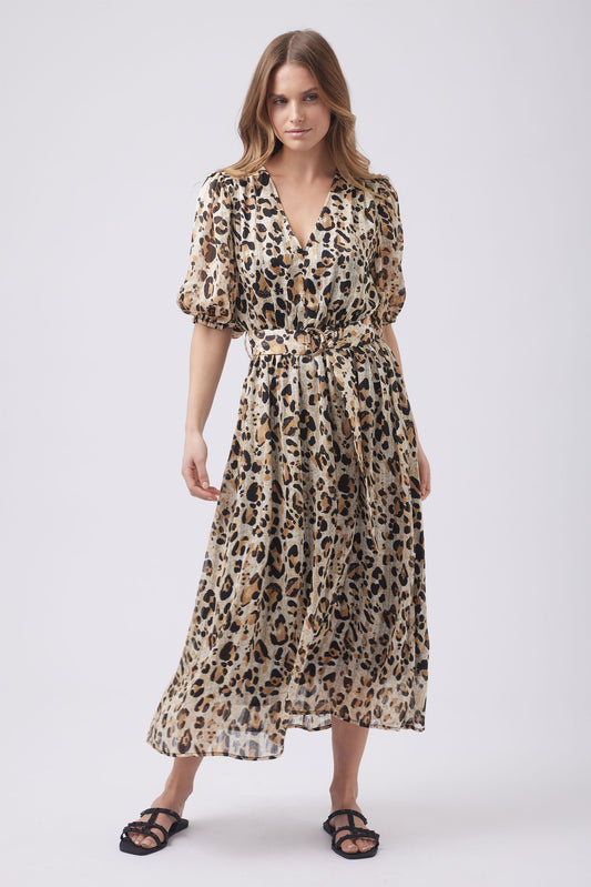 Alaina Puff Sleeve Midi Dress