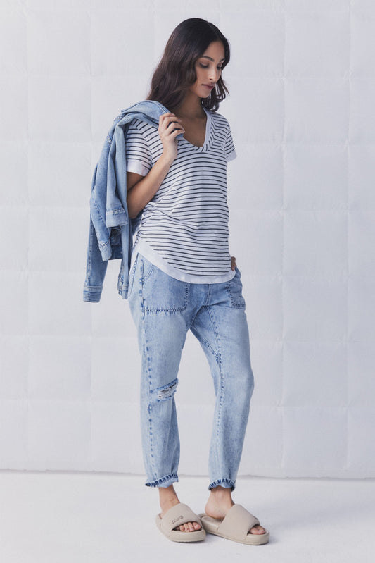 D-Luxe Scoop Neck Slub Tee