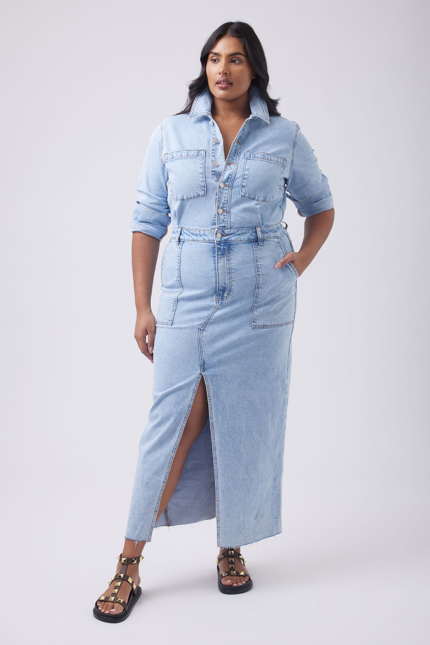 Ellie Denim Maxi Dress