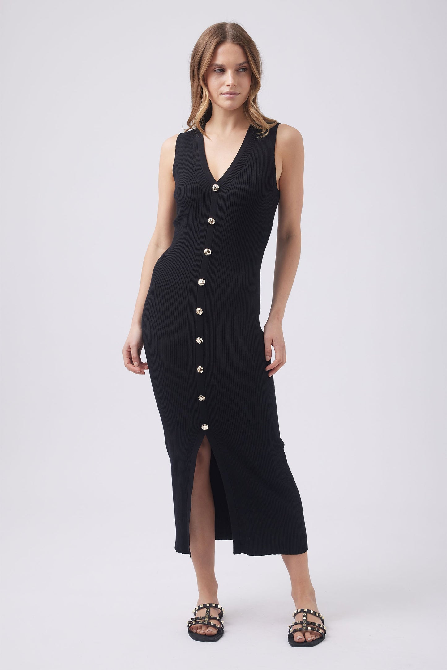 Olivia Button Front Knit Dress