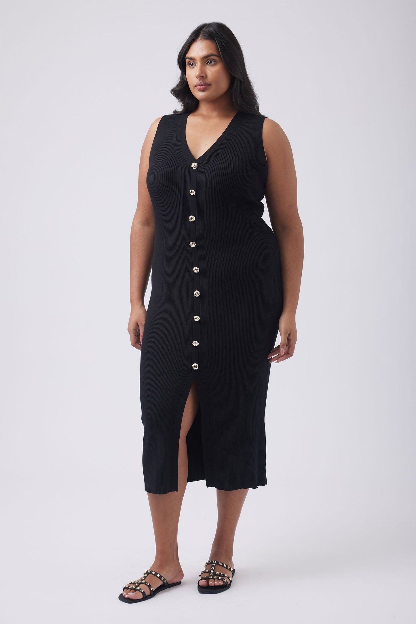 Olivia Button Front Knit Dress