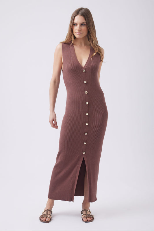 Olivia Button Front Knit Dress