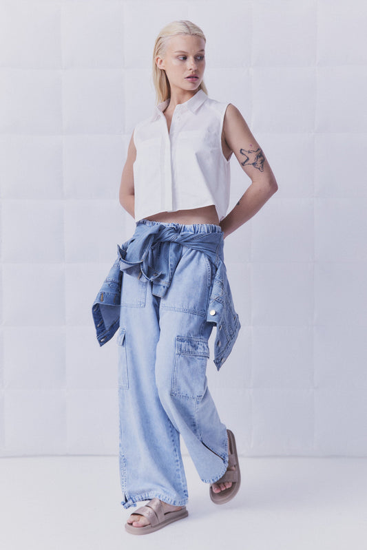 D-Luxe Crop Sleeveless Shirt
