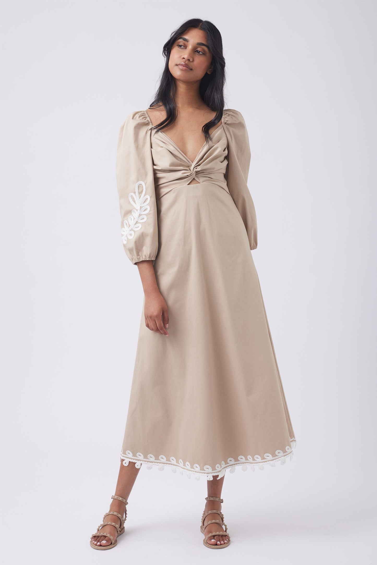 Natalie Aplique Midi Dress