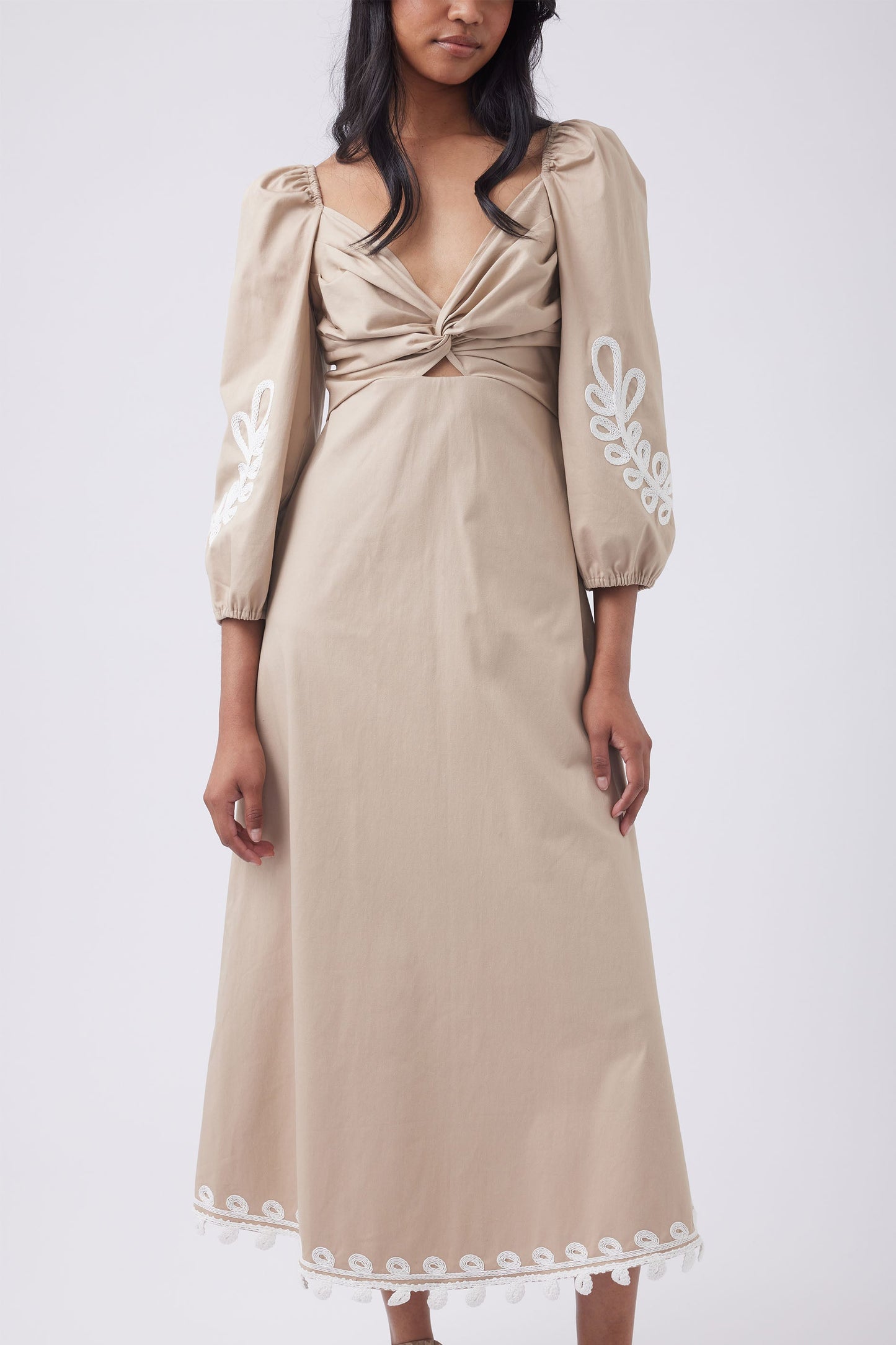 Natalie Aplique Midi Dress