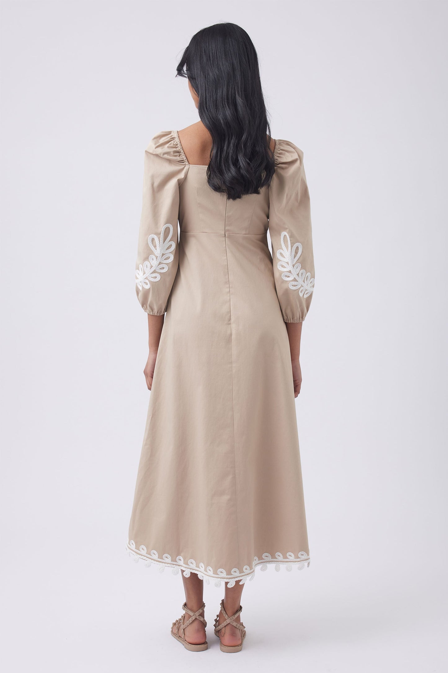Natalie Aplique Midi Dress