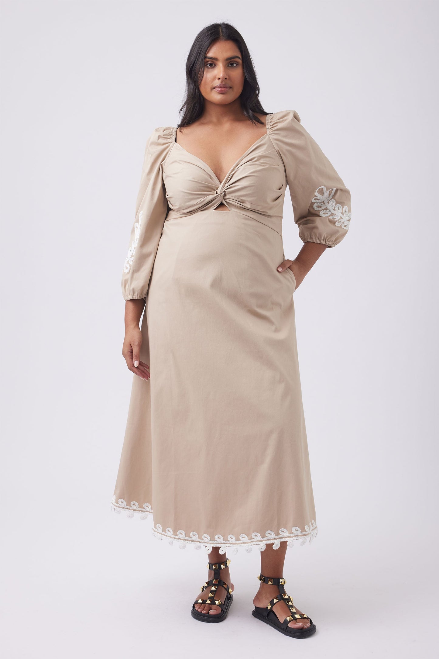 Natalie Aplique Midi Dress