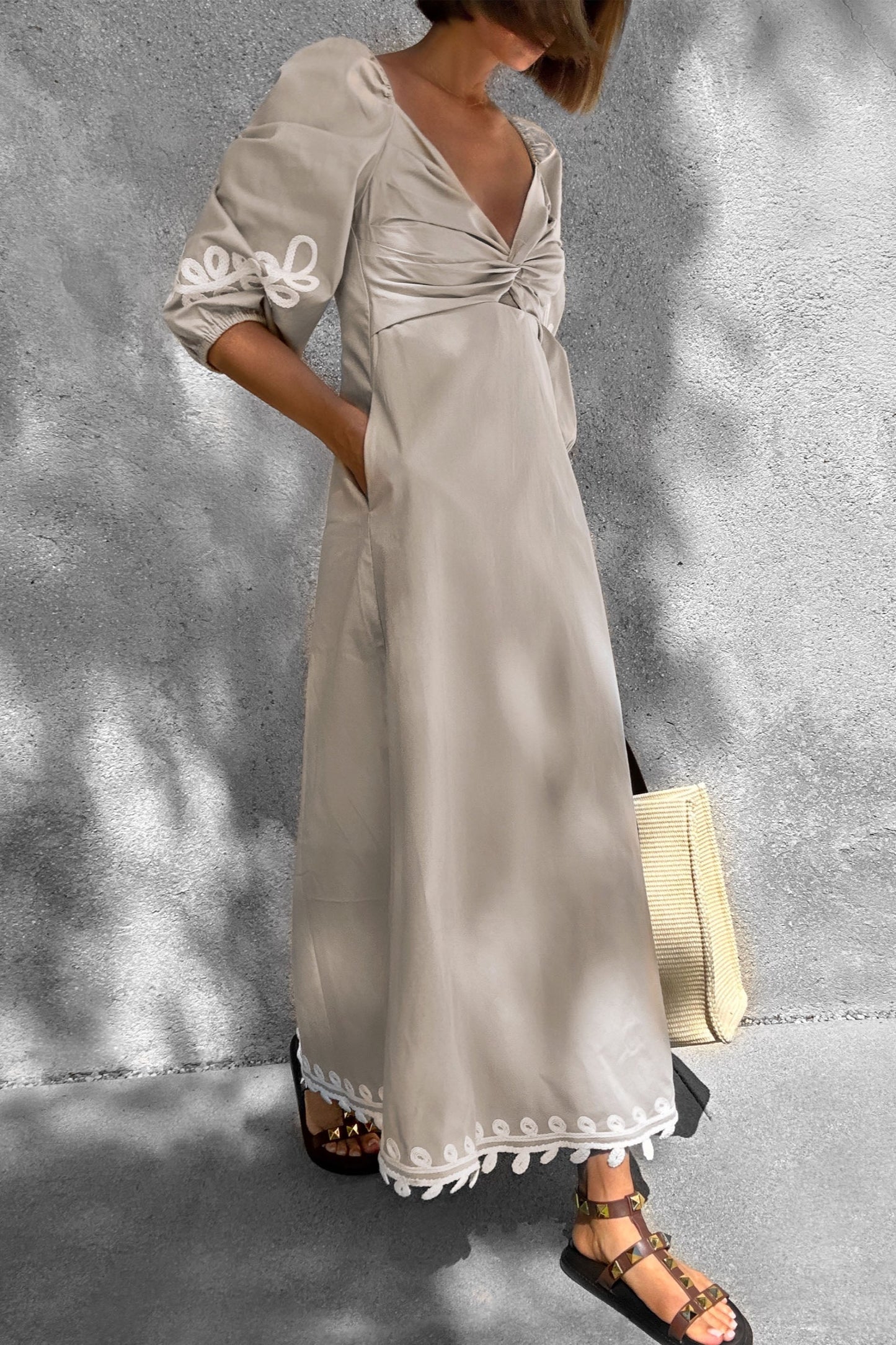 Natalie Aplique Midi Dress