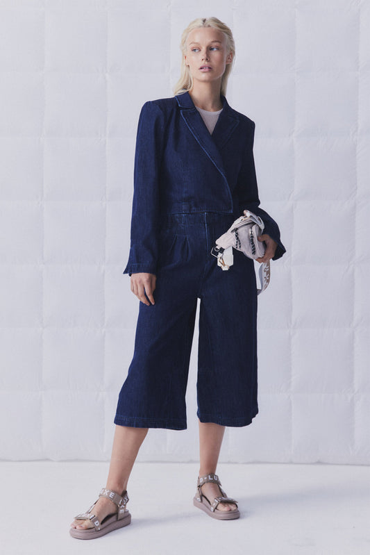 D-Luxe Cropped Denim Blazer