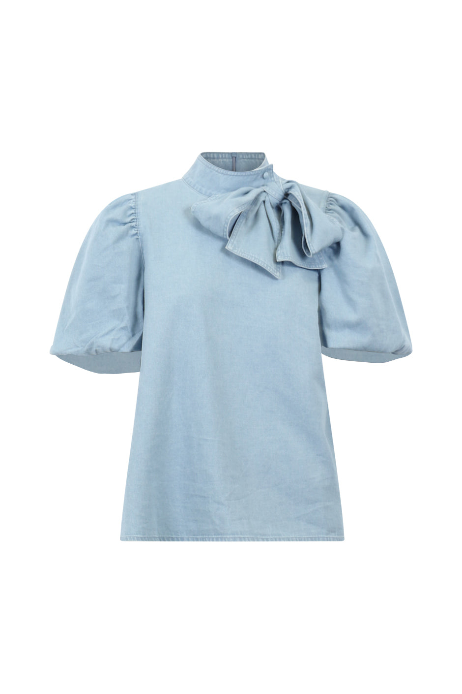 Anna Denim Bow Top