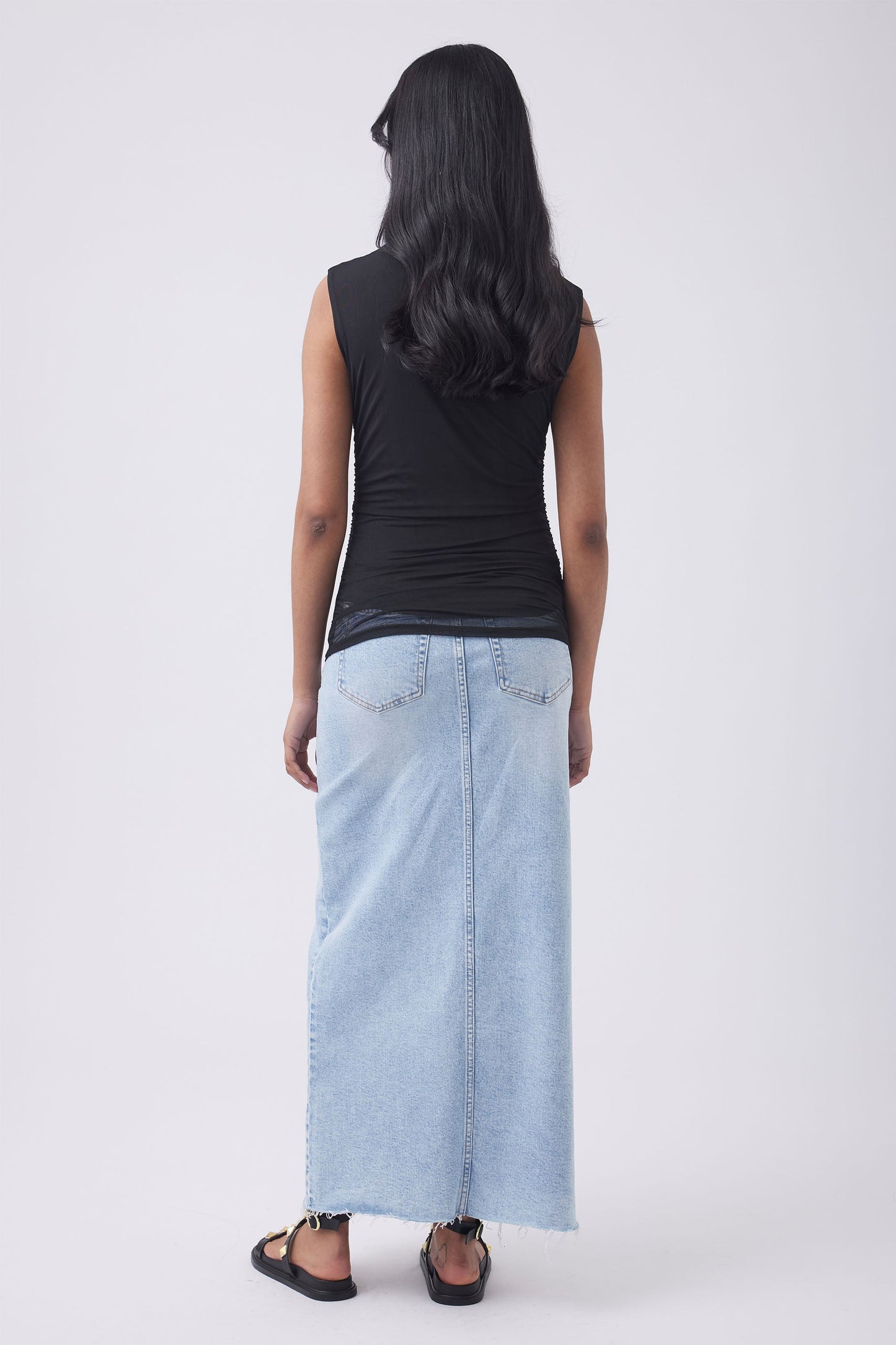 Brydie Mesh Ruched Top