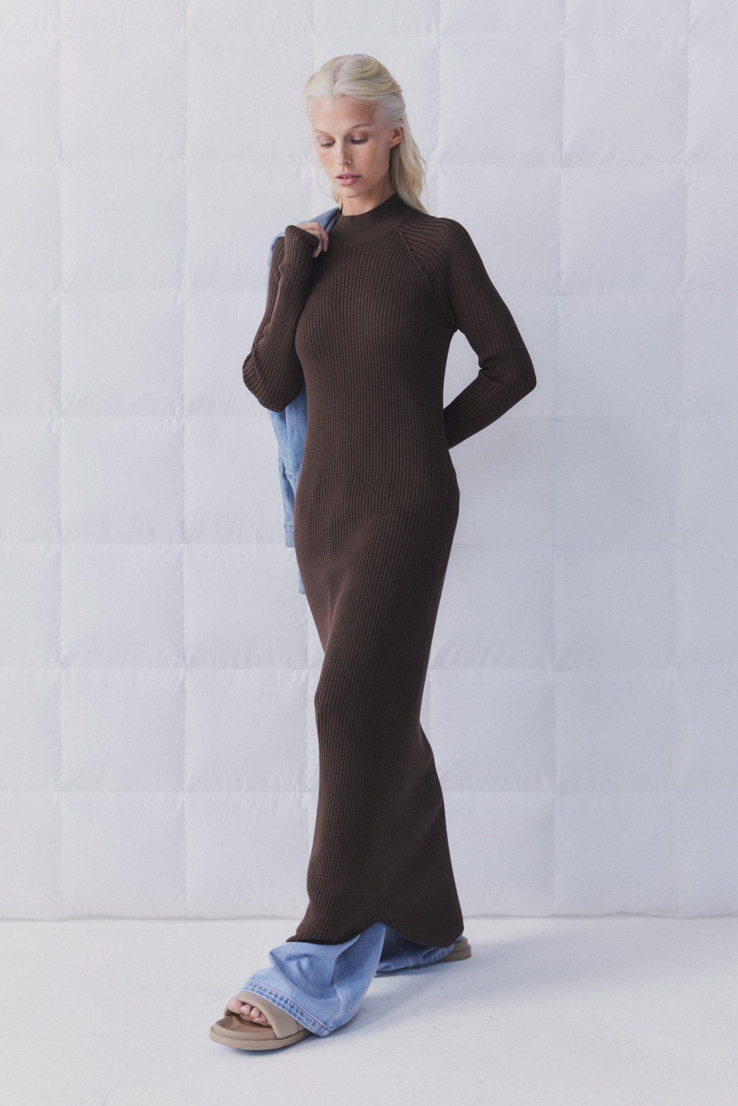 D-Luxe Curved Hem Midi Dress