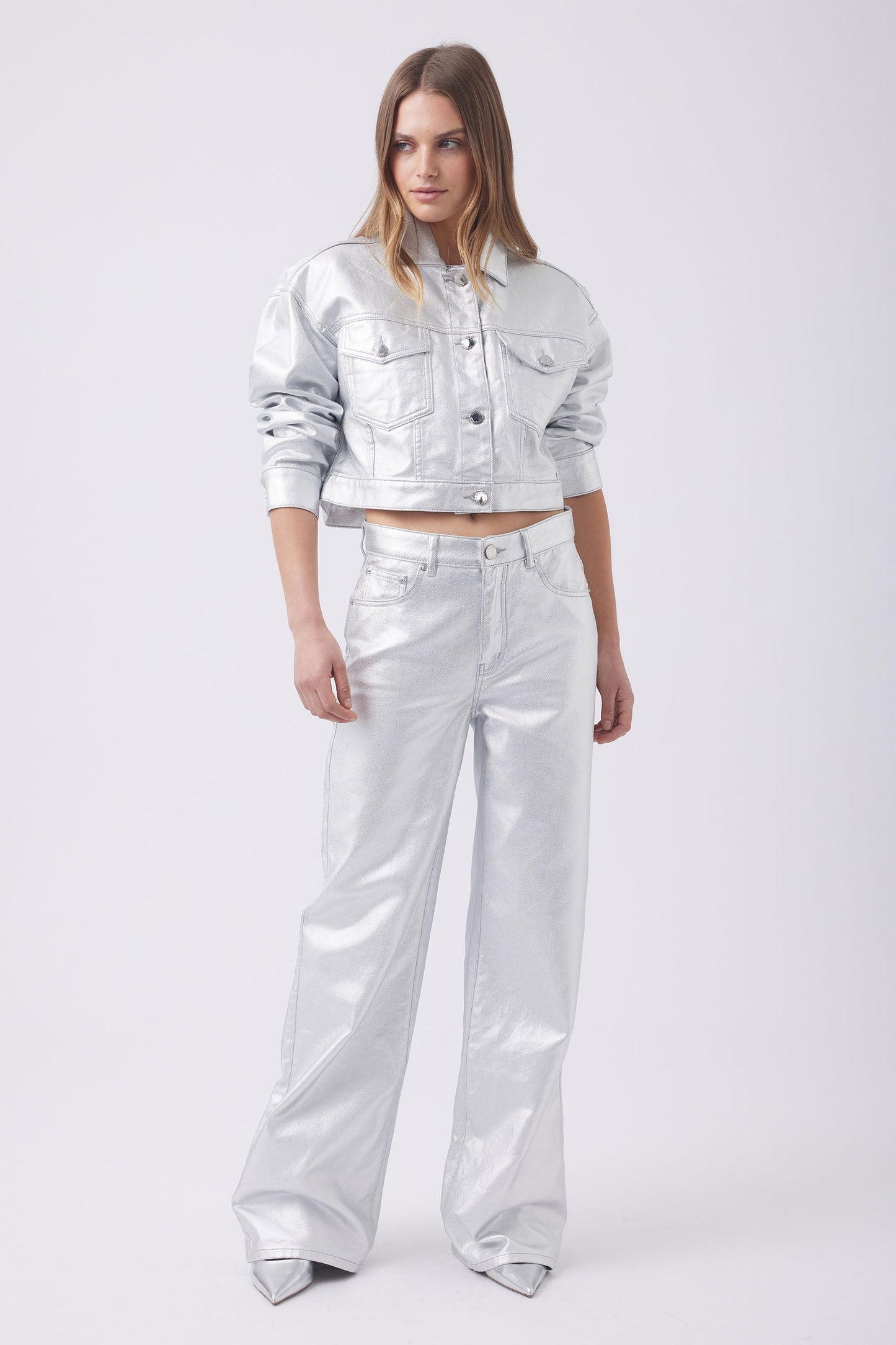 Daphne Metallic Denim Jacket