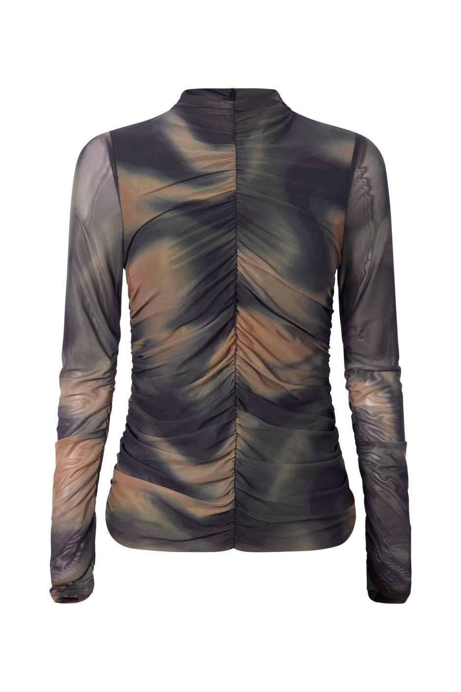 Rebecca Mesh Ruched Top