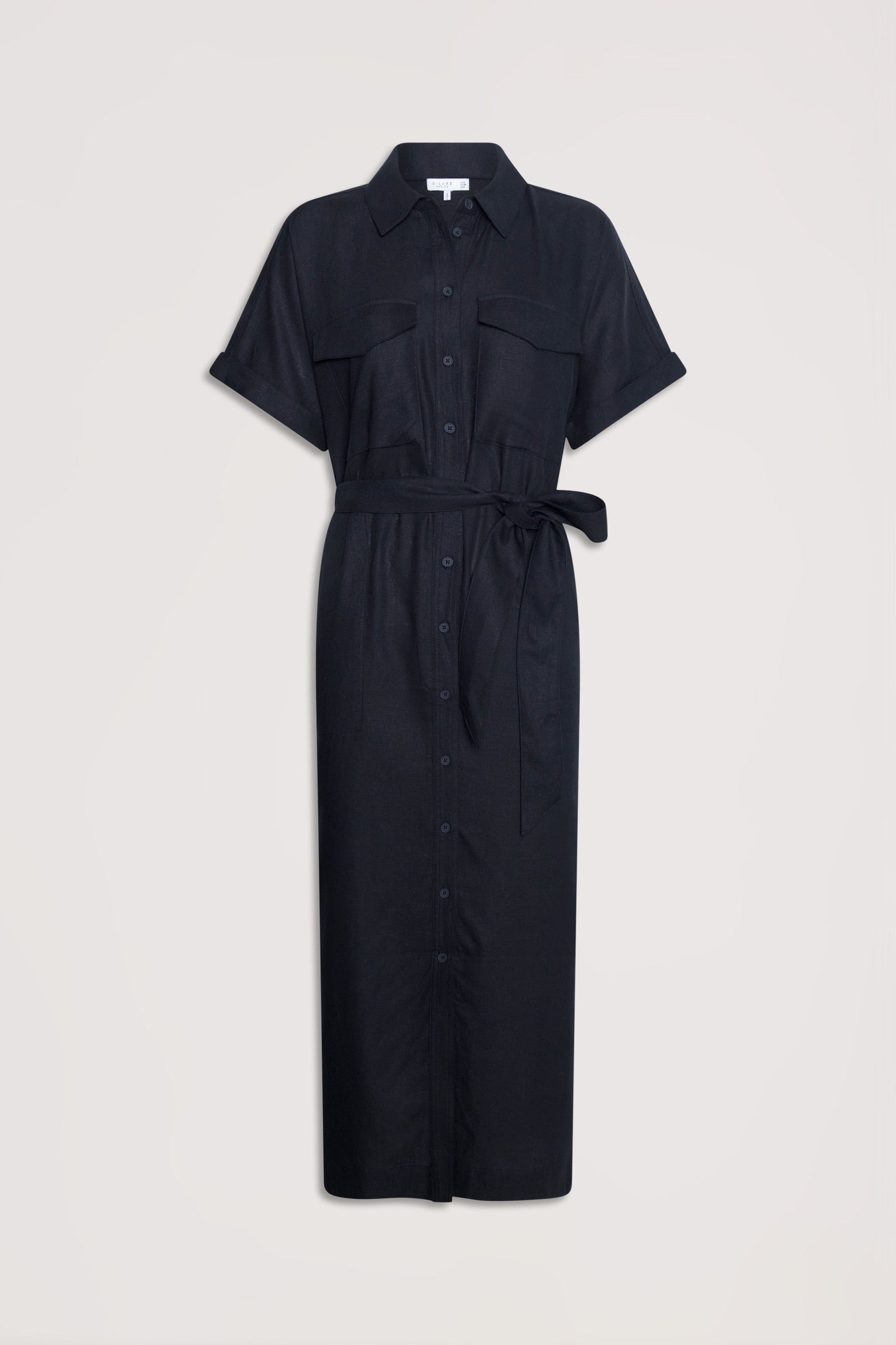 D-Luxe Linen Blend Midi Dress
