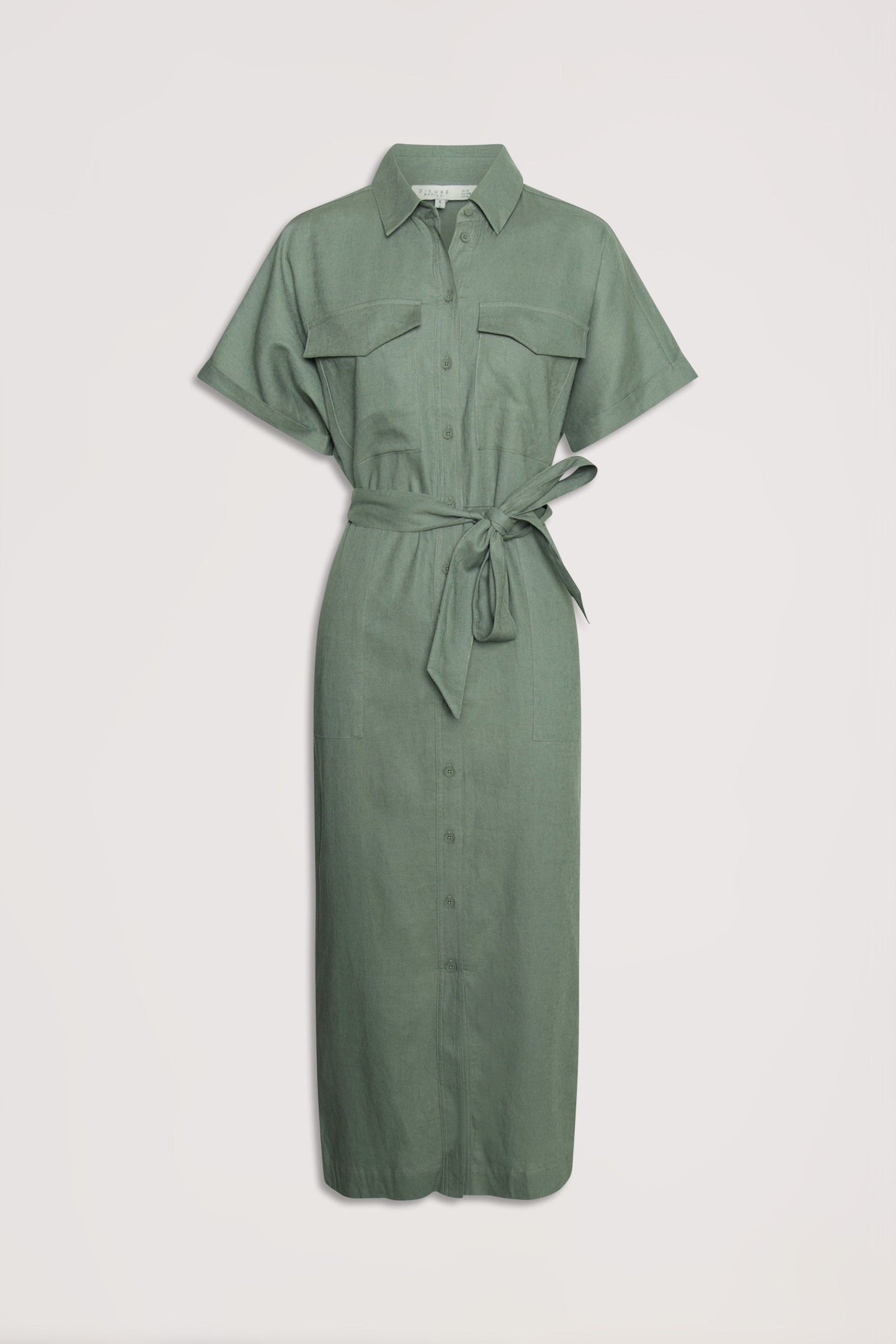 D-Luxe Linen Blend Midi Dress