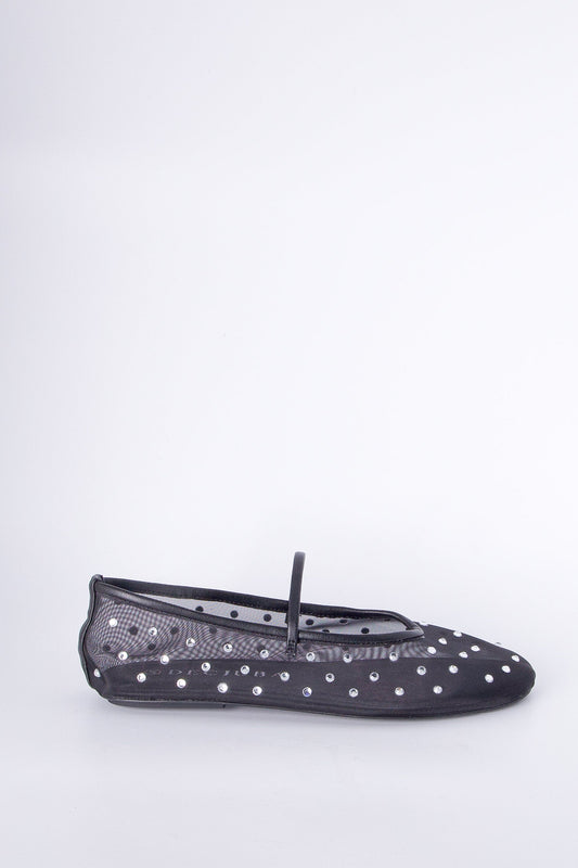 Round Toe Diamante Ballet Flat
