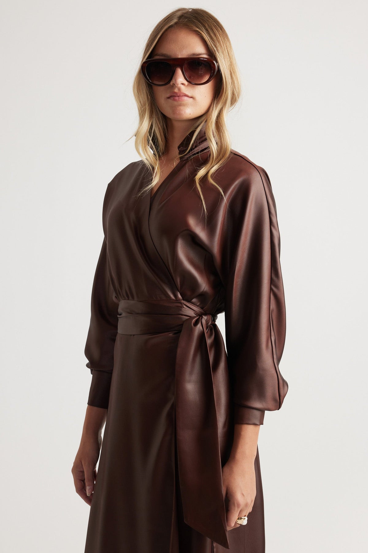 Bree Satin Wrap Maxi Dress