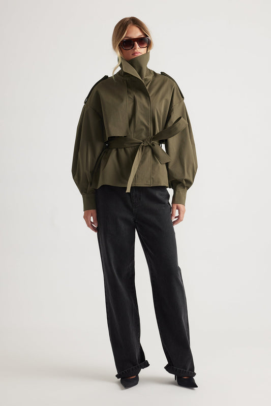 Lila Cropped Trench