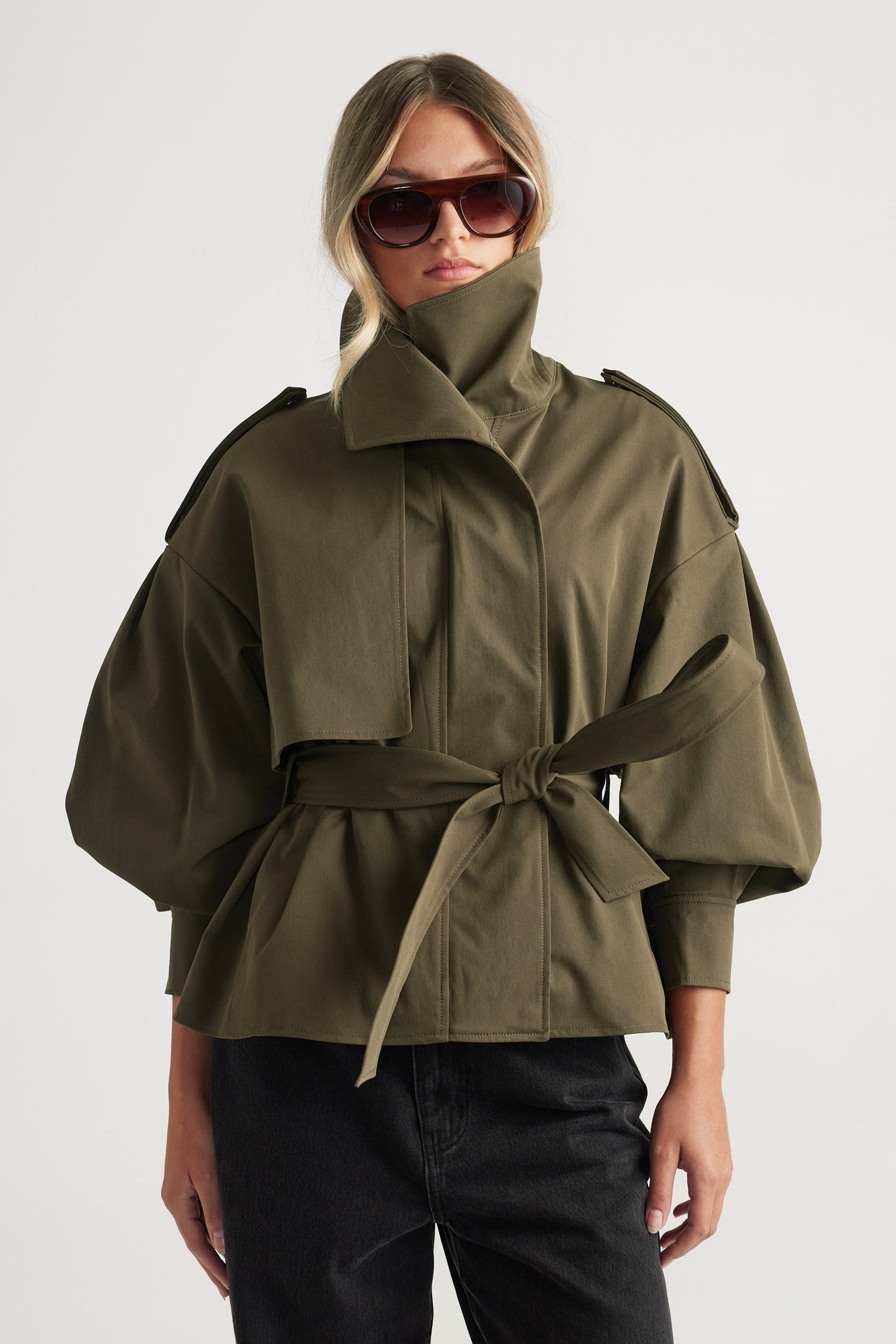 Lila Cropped Trench