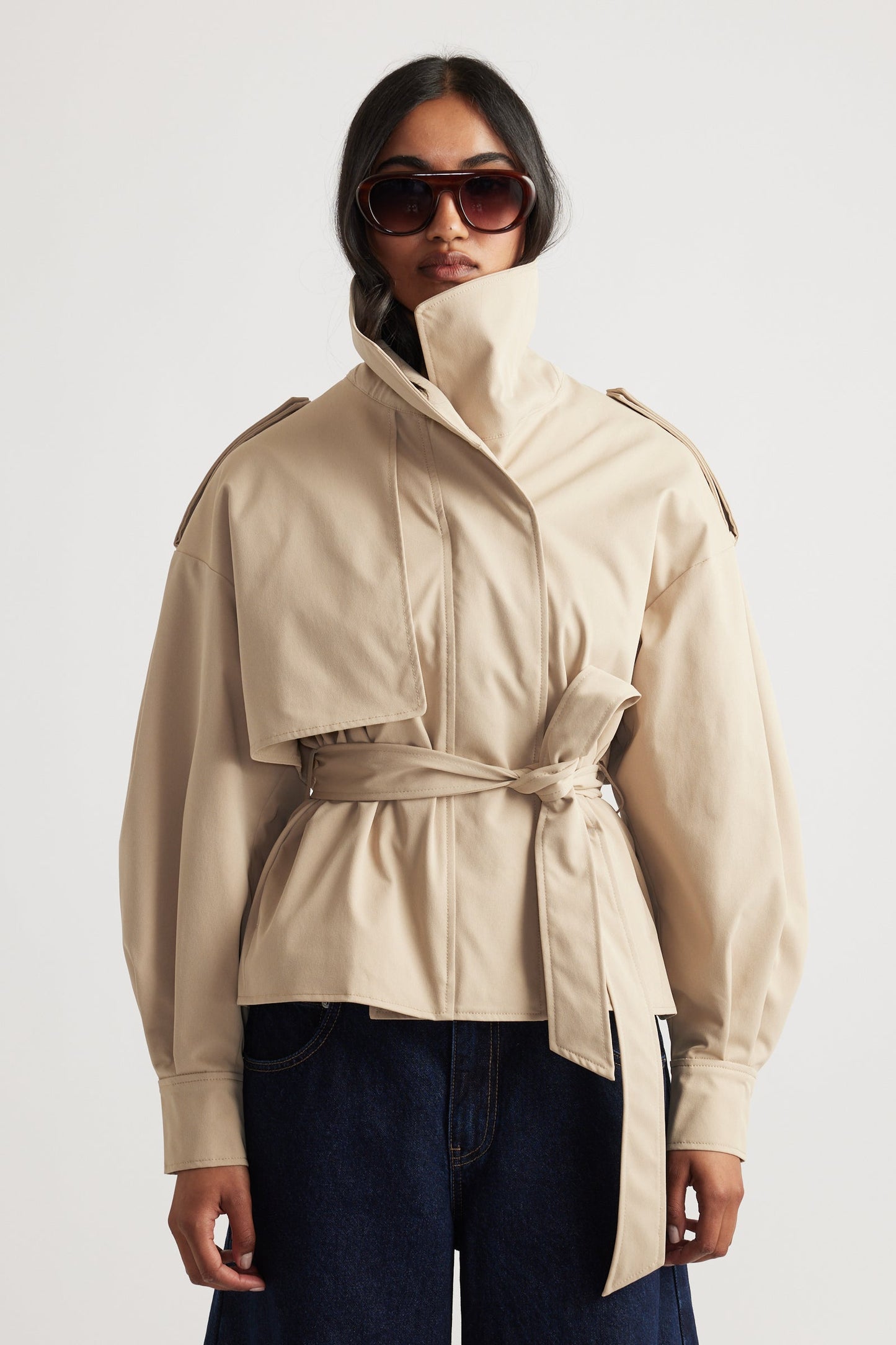 Lila Cropped Trench