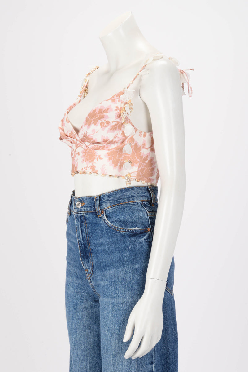 Linen Postcard Bustier Top