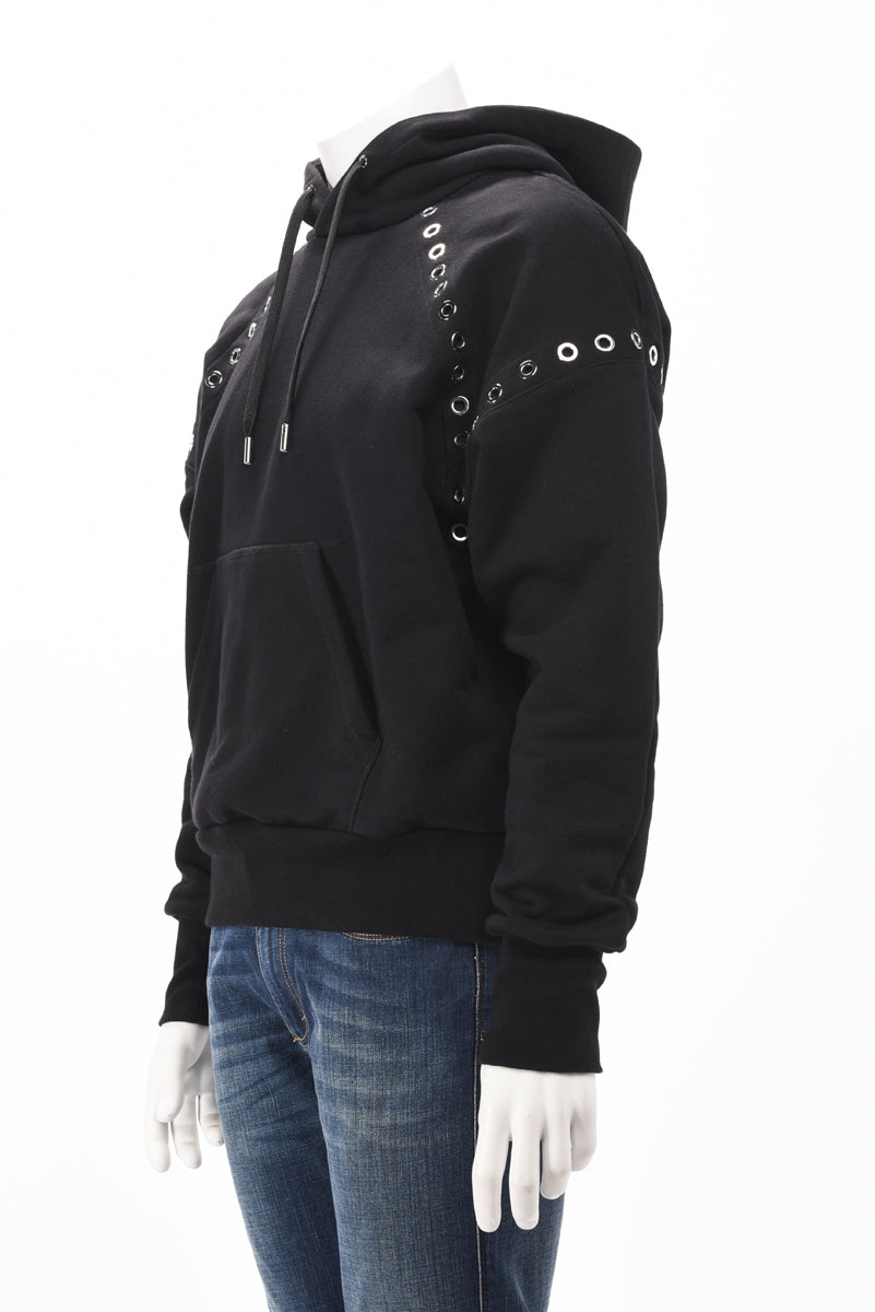 Cotton Eyelet Hooded Sweater
